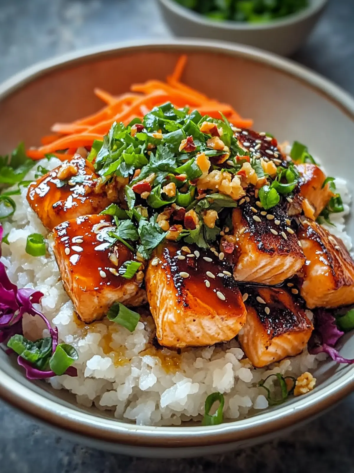 Honey Sriracha Salmon Bowl