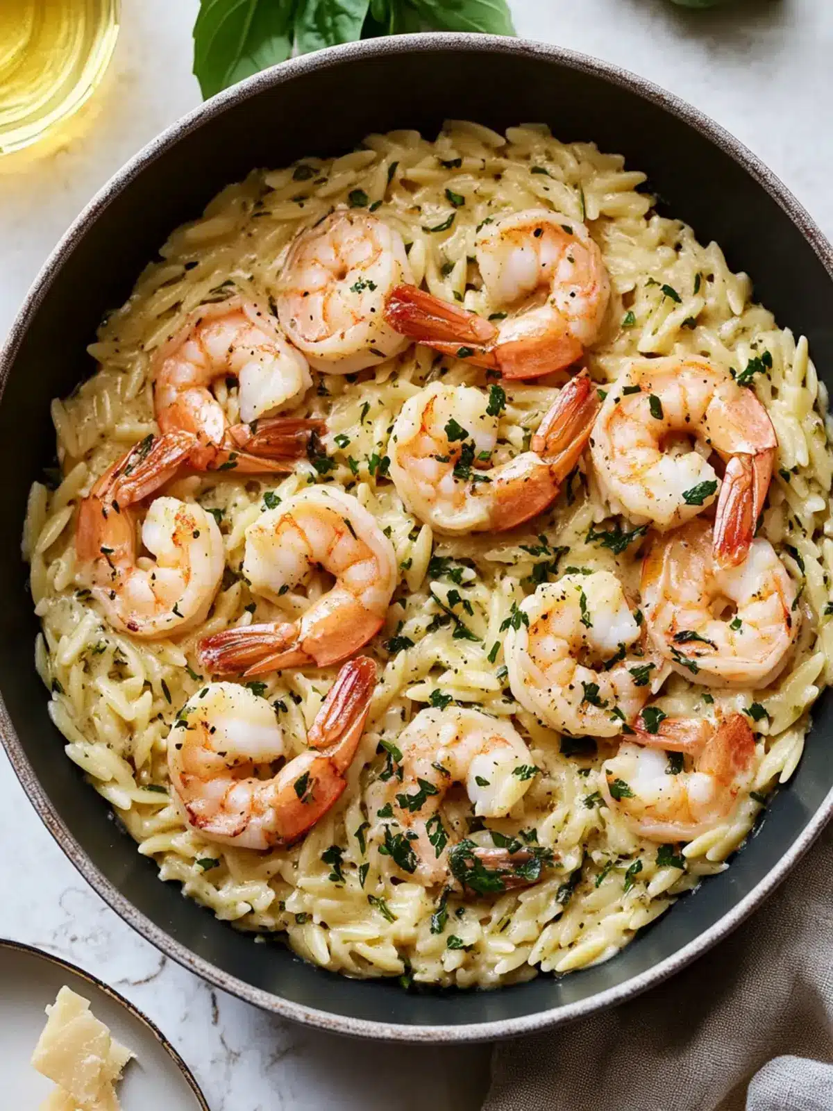 One Pot Garlic Butter Shrimp and Orzo