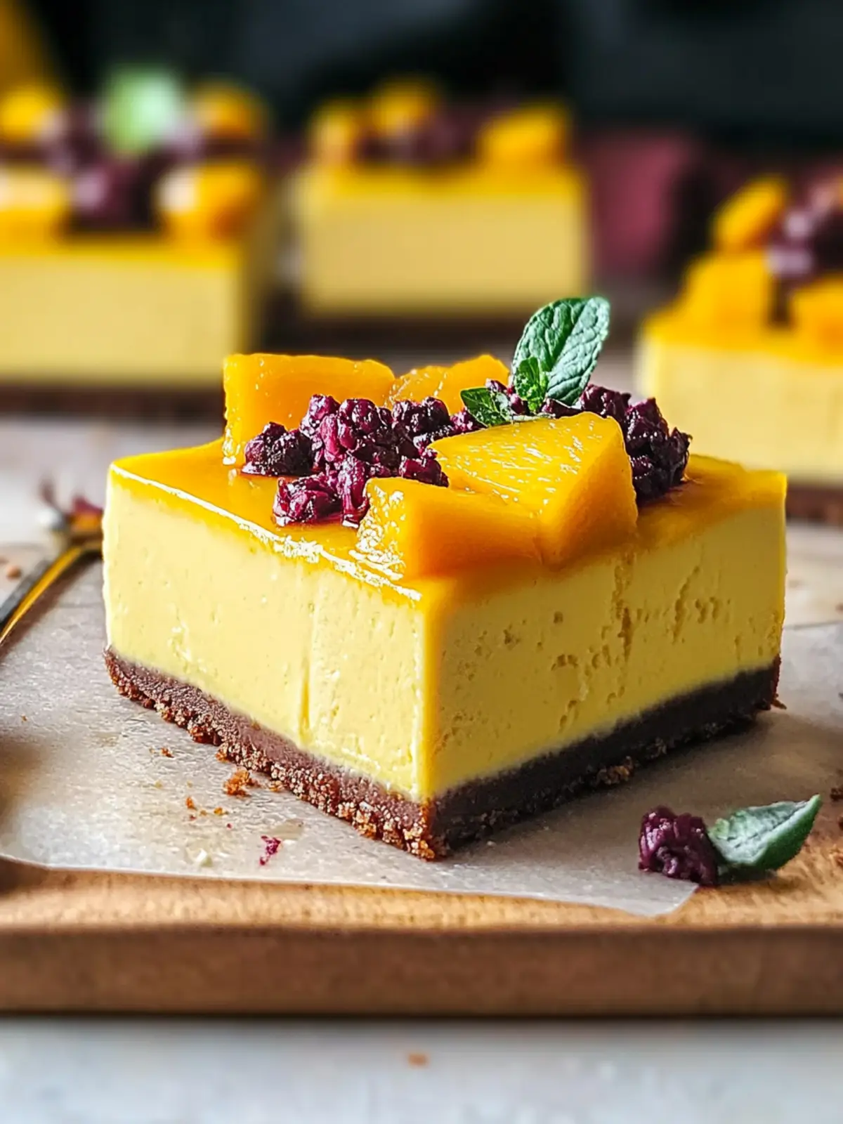 Vegan Mango Cheesecake Bars