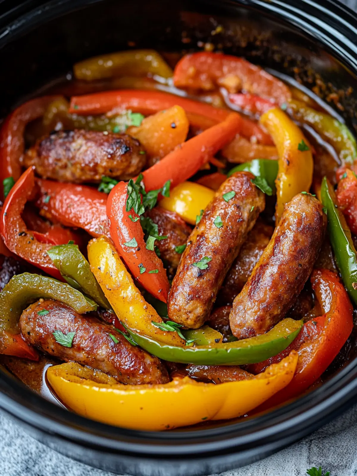Crockpot Sausage and Peppers