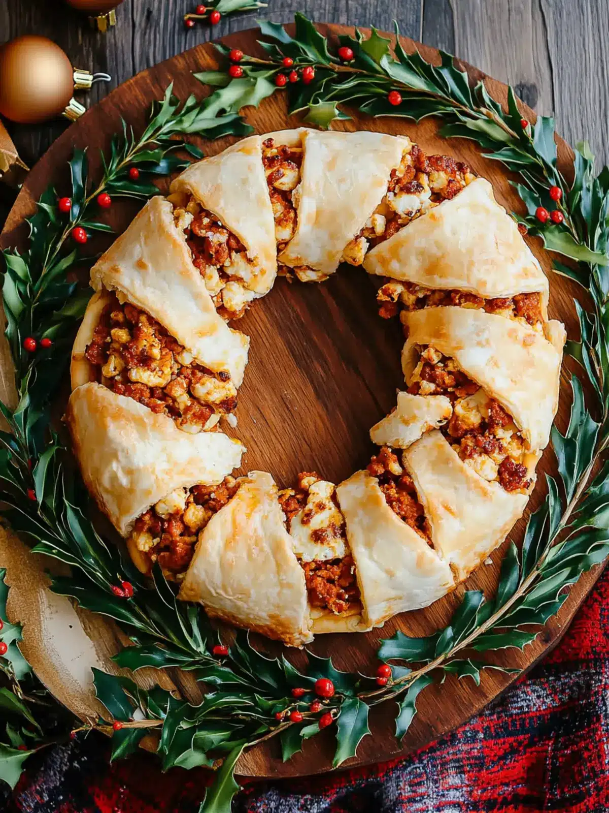 Chorizo and Egg Breakfast Wreath (Christmas Breakfast Recipe)