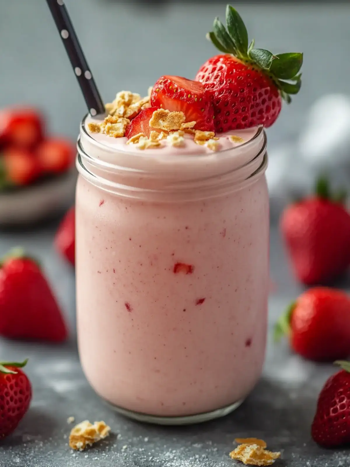 Strawberry Cheesecake Protein Smoothie