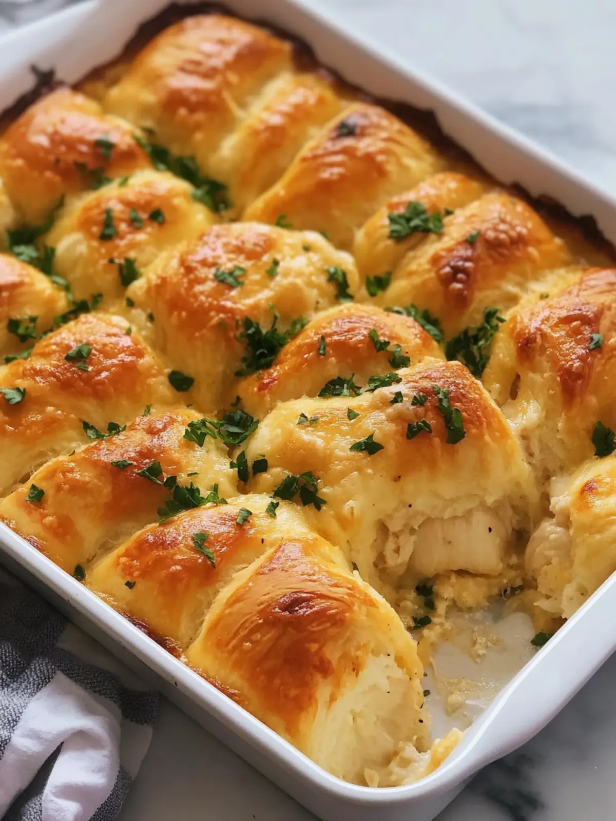 Cheesy Chicken Crescent Roll Bake