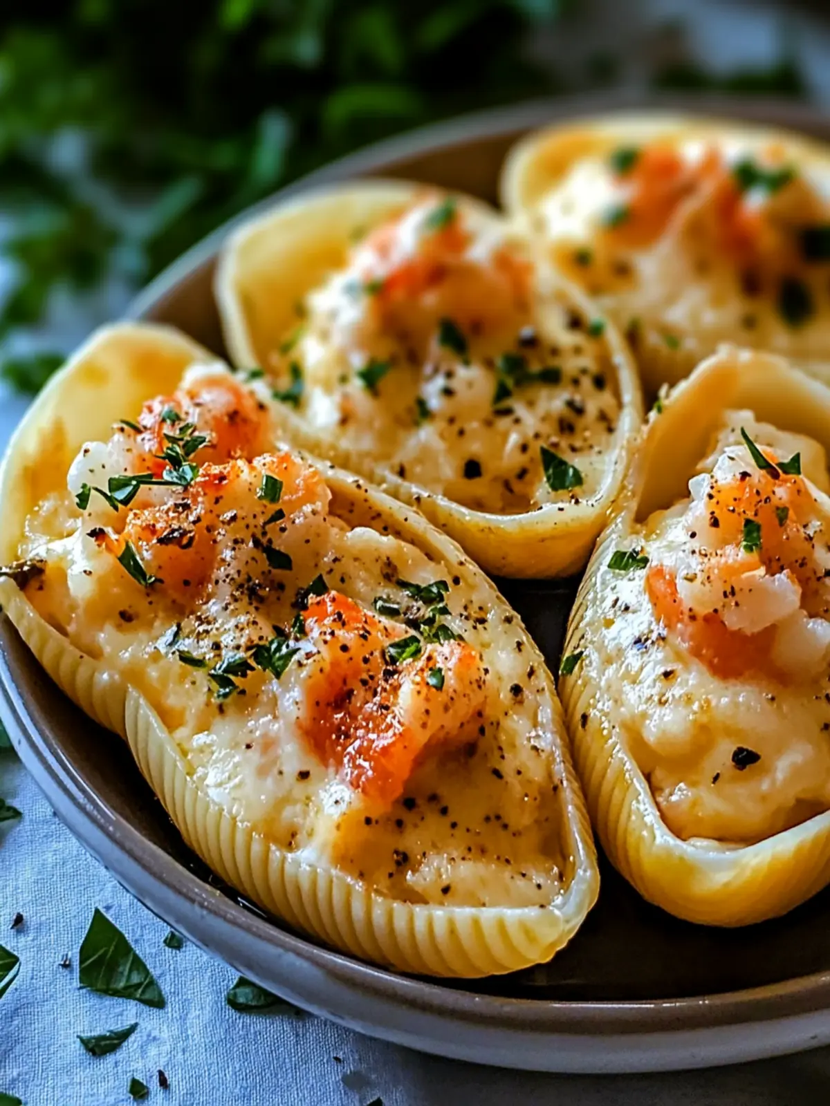 Creamy Seafood Stuffed Shells