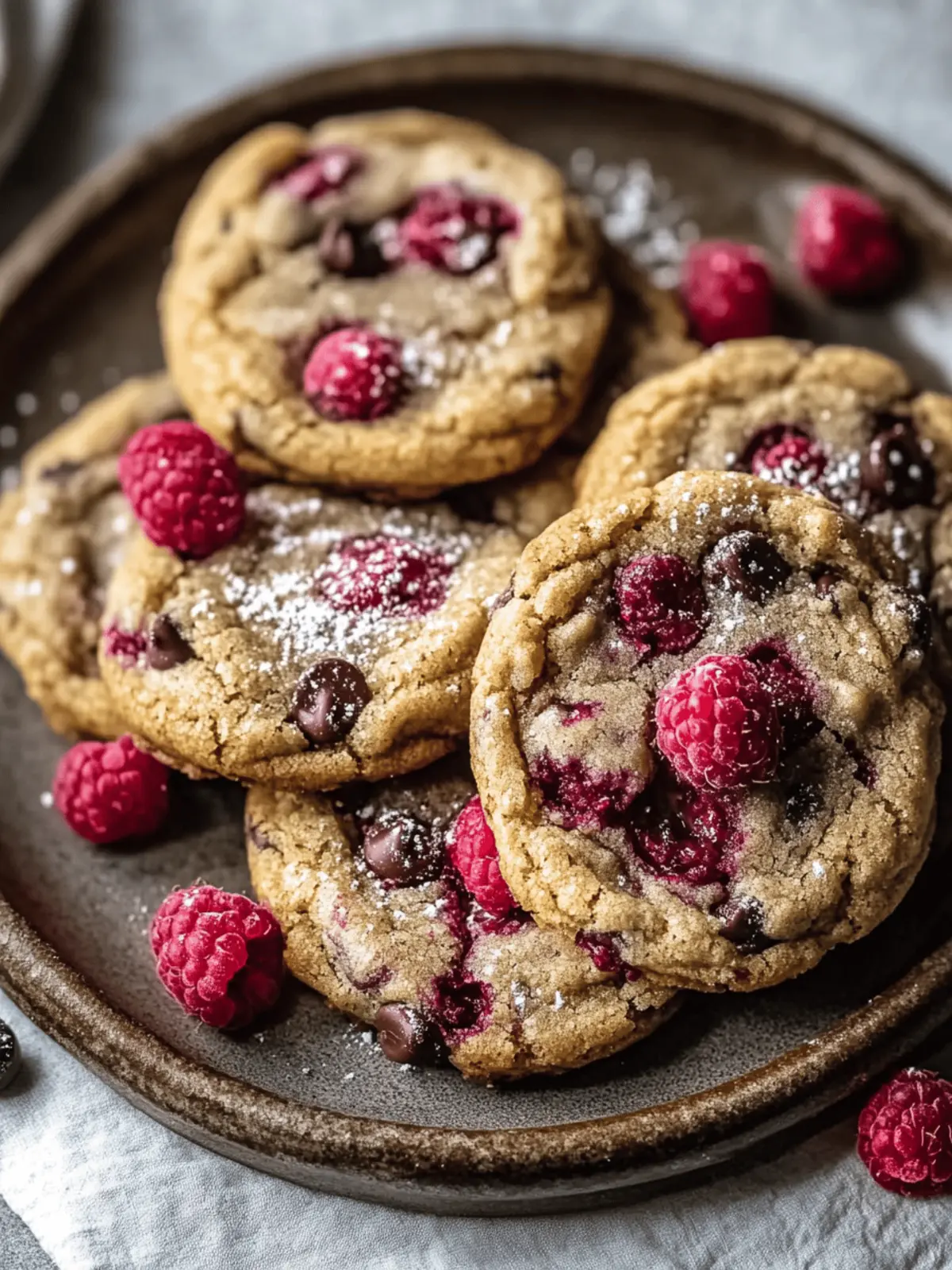 Brown Butter Raspberry Chocolate Chip Cookies