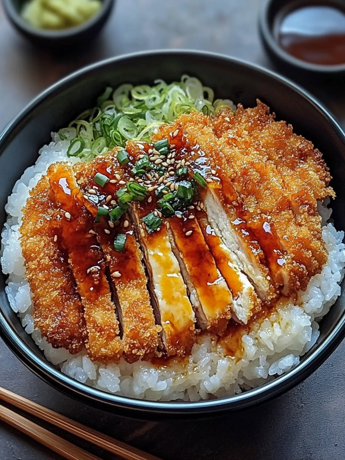 Japanese Katsu Bowls With Tonkatsu Sauce