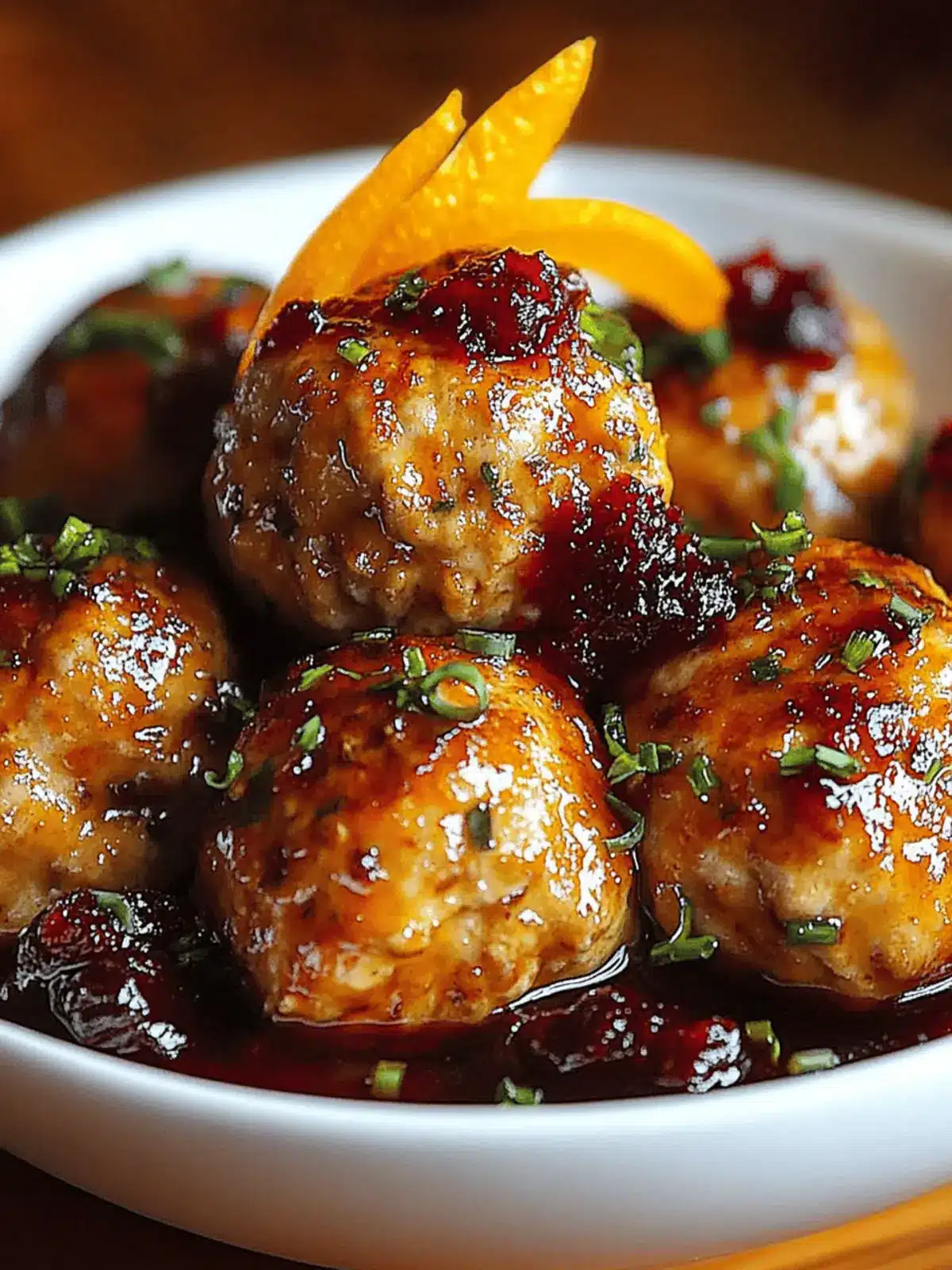 Cranberry Orange Chicken Meatballs