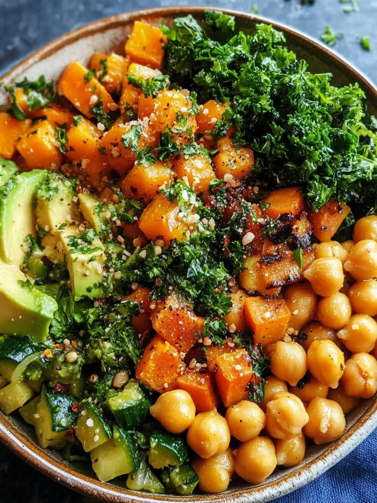 Winter Veggie Chickpea Bowl