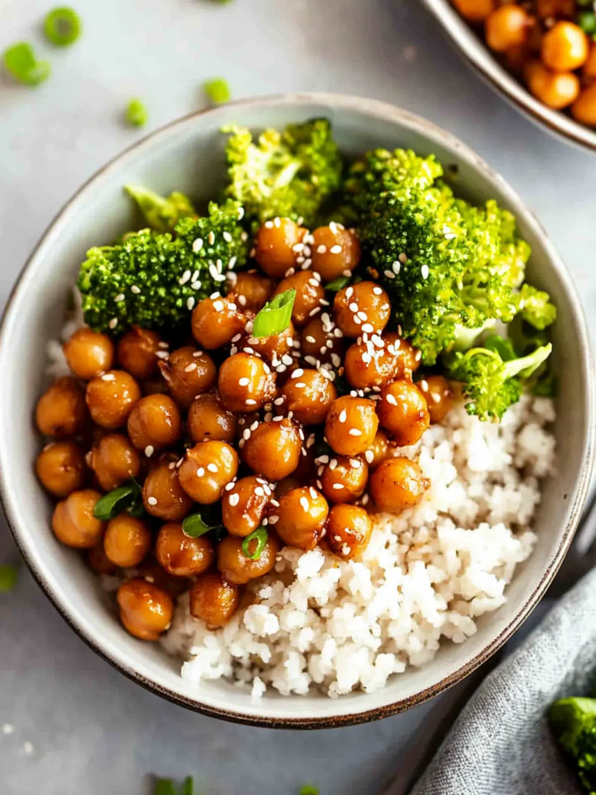 Vegan Sticky Sesame Chickpeas