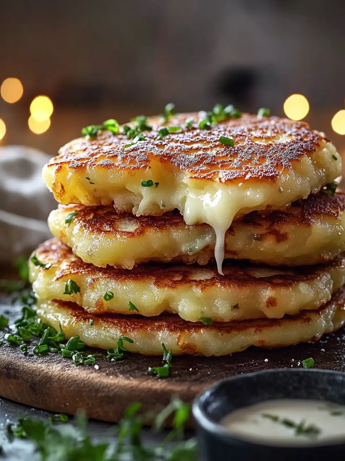 Crispy Potato Cheese Pancakes
