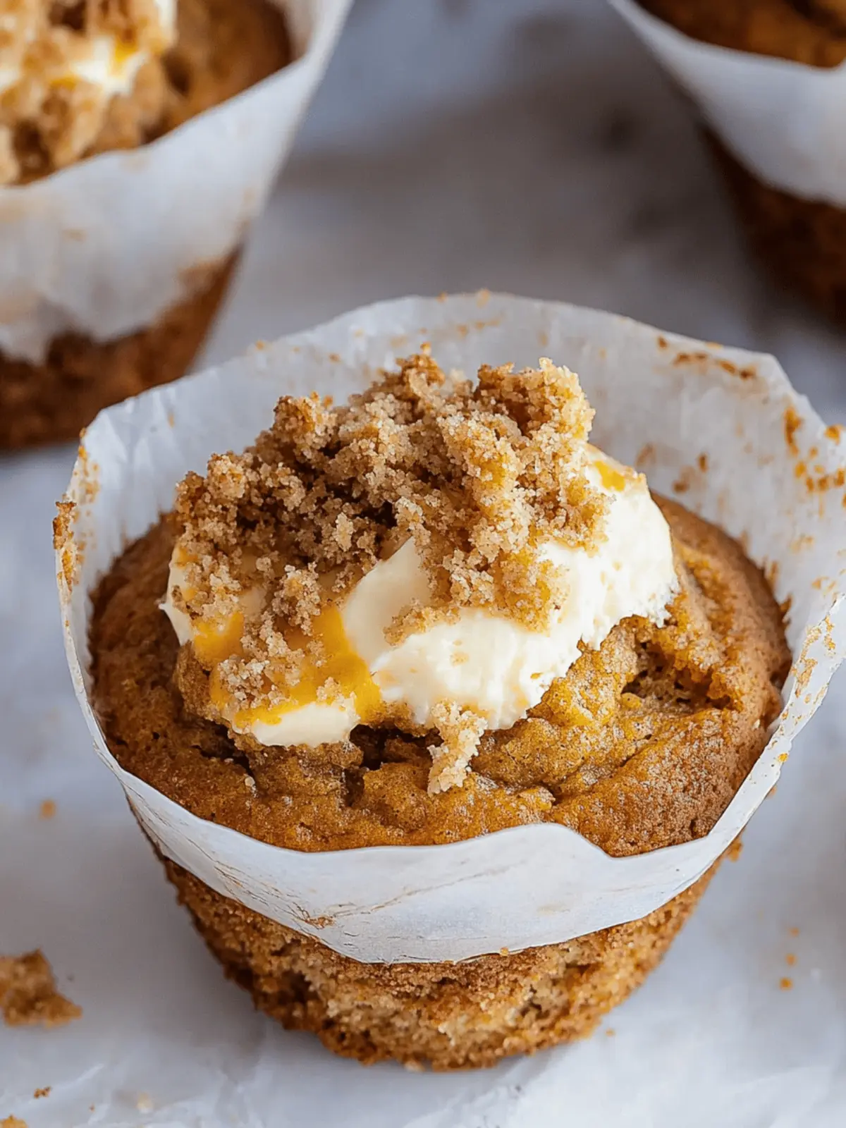 Pumpkin Cream Cheese Muffins with Crumble