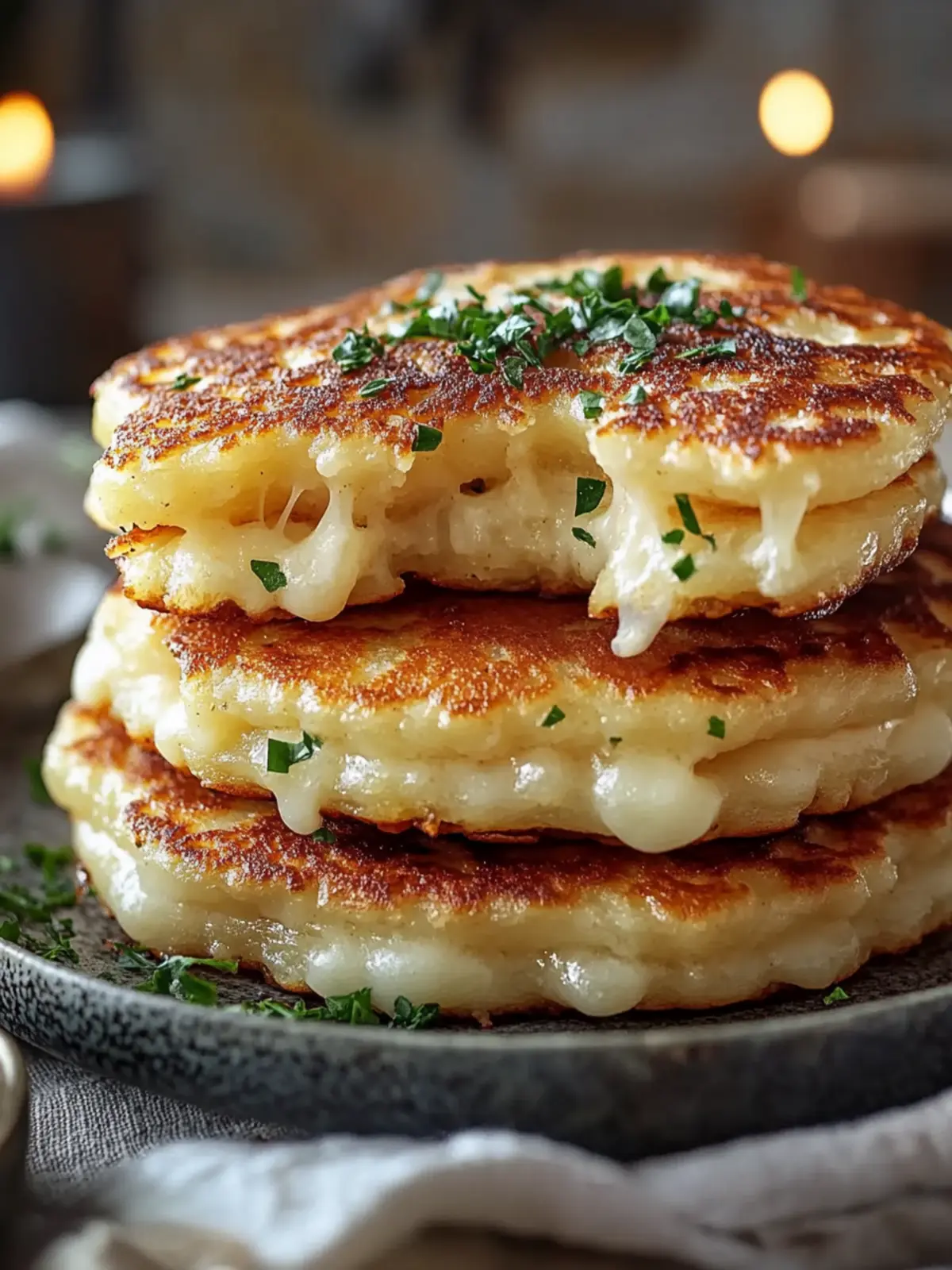 Crispy Potato Cheese Pancakes