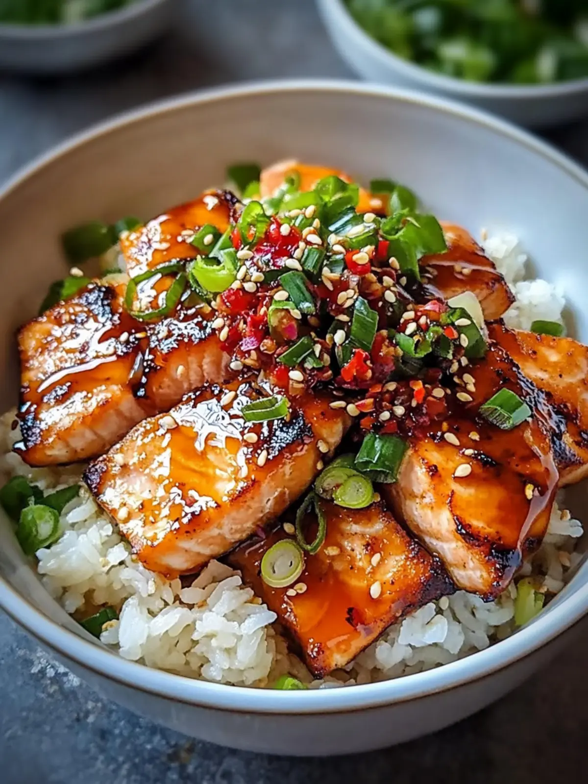 Honey Sriracha Salmon Bowl