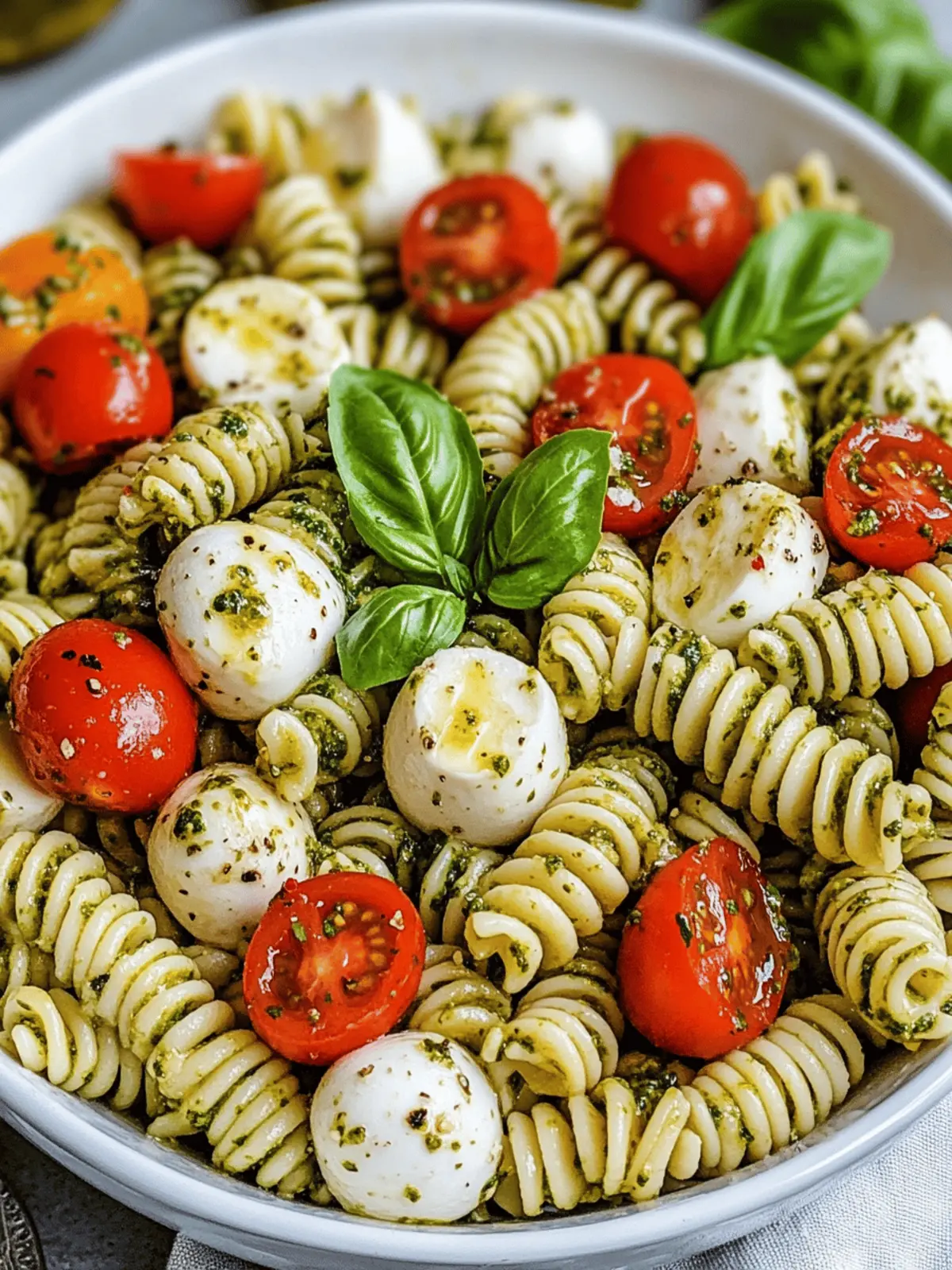 Pesto Caprese Pasta Salad