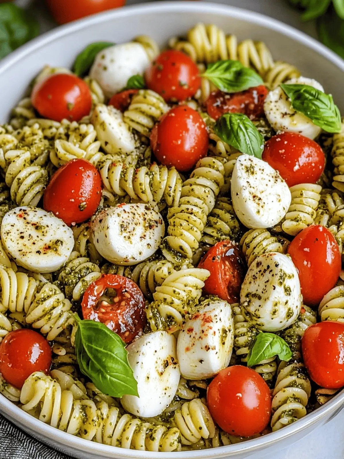 Pesto Caprese Pasta Salad