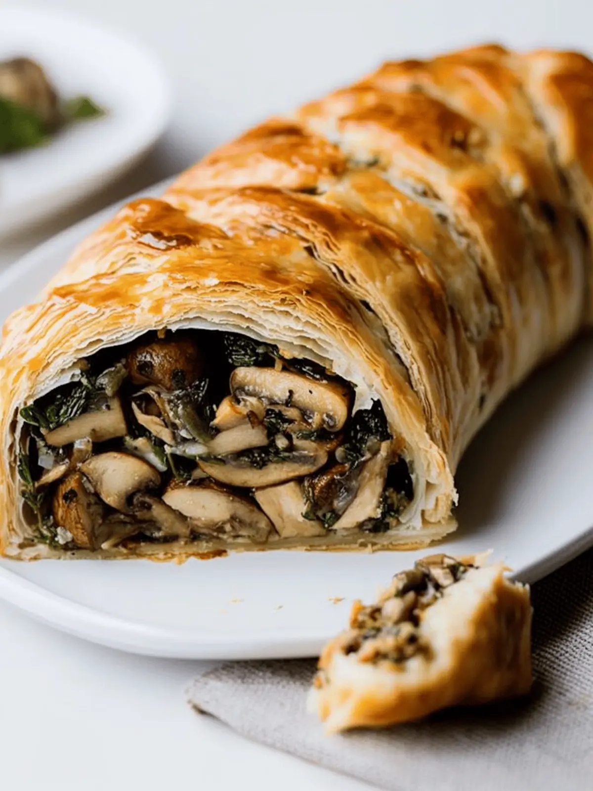 Vegan Mushroom Wellington: A Flaky Holiday Delight 2 Vegan Mushroom Wellington