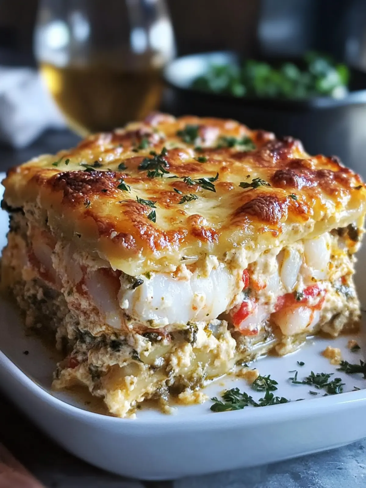 Creamy Seafood Lasagna with Shrimp and Crab