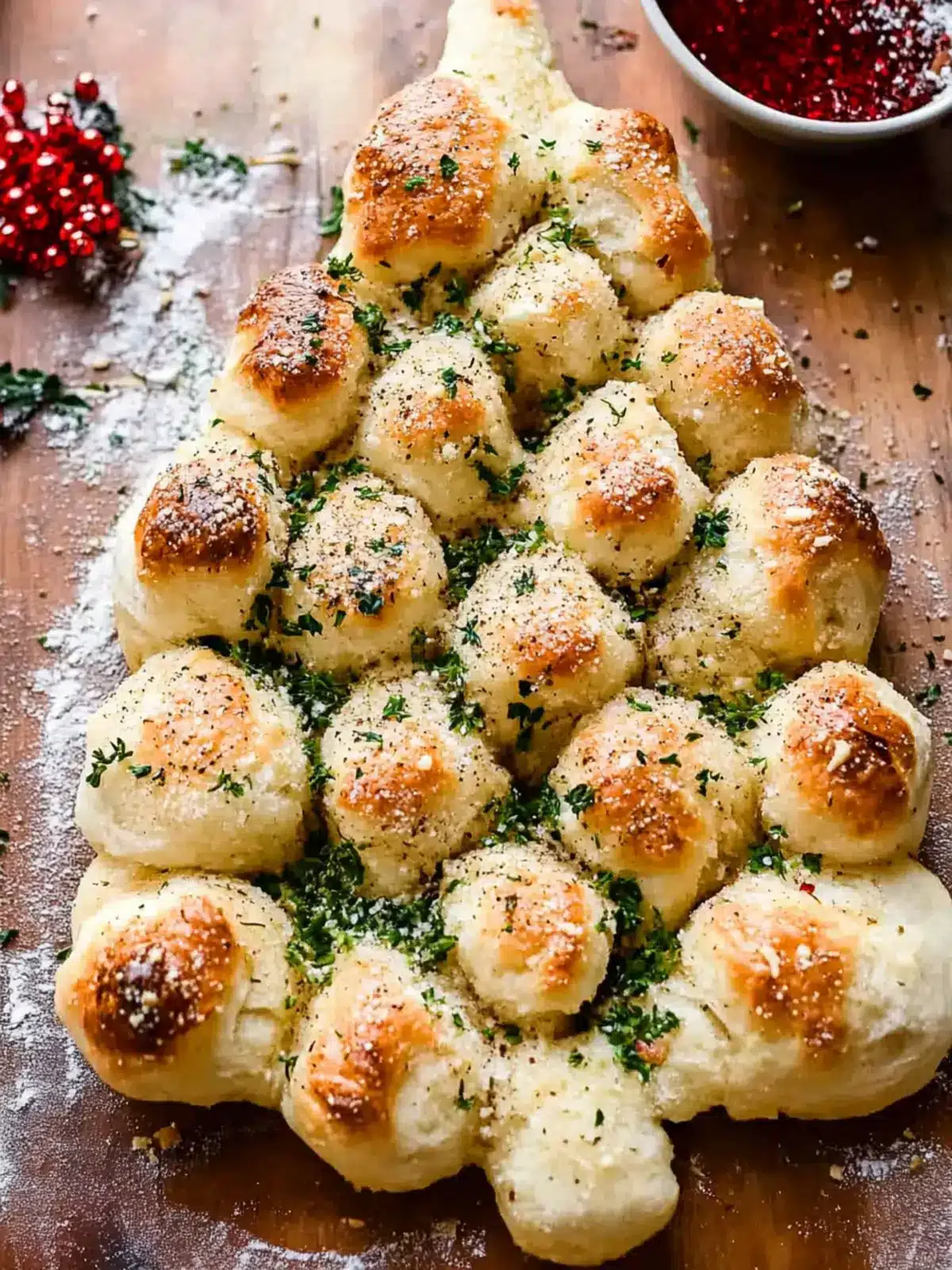 Cheesy Garlic Pull-Apart Christmas Tree Bread