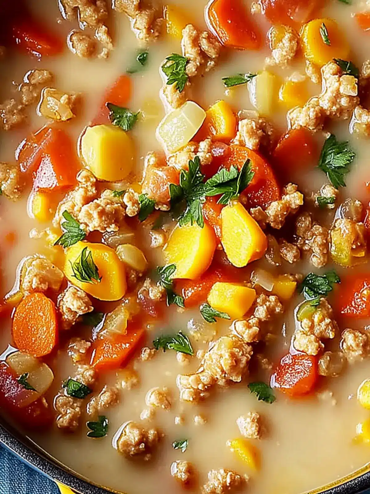 Ground Turkey Soup with Veggies