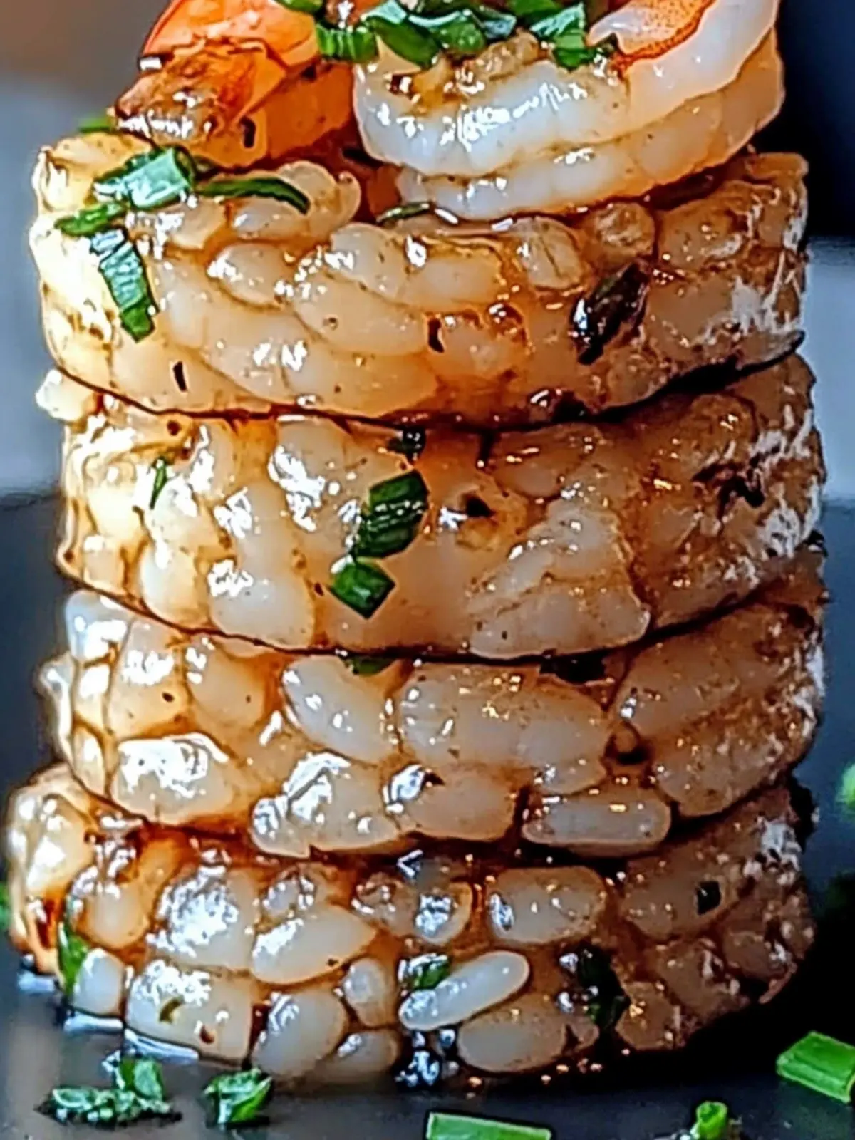 Garlic Butter Shrimp Rice Stack