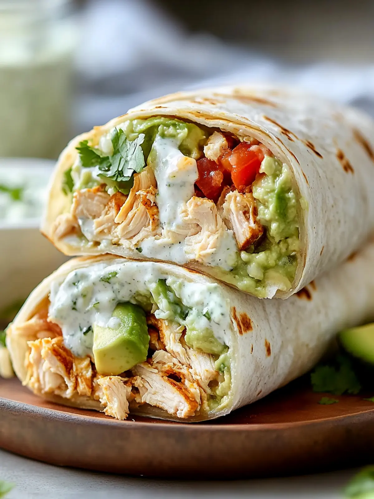 Chicken Avocado Ranch Burritos