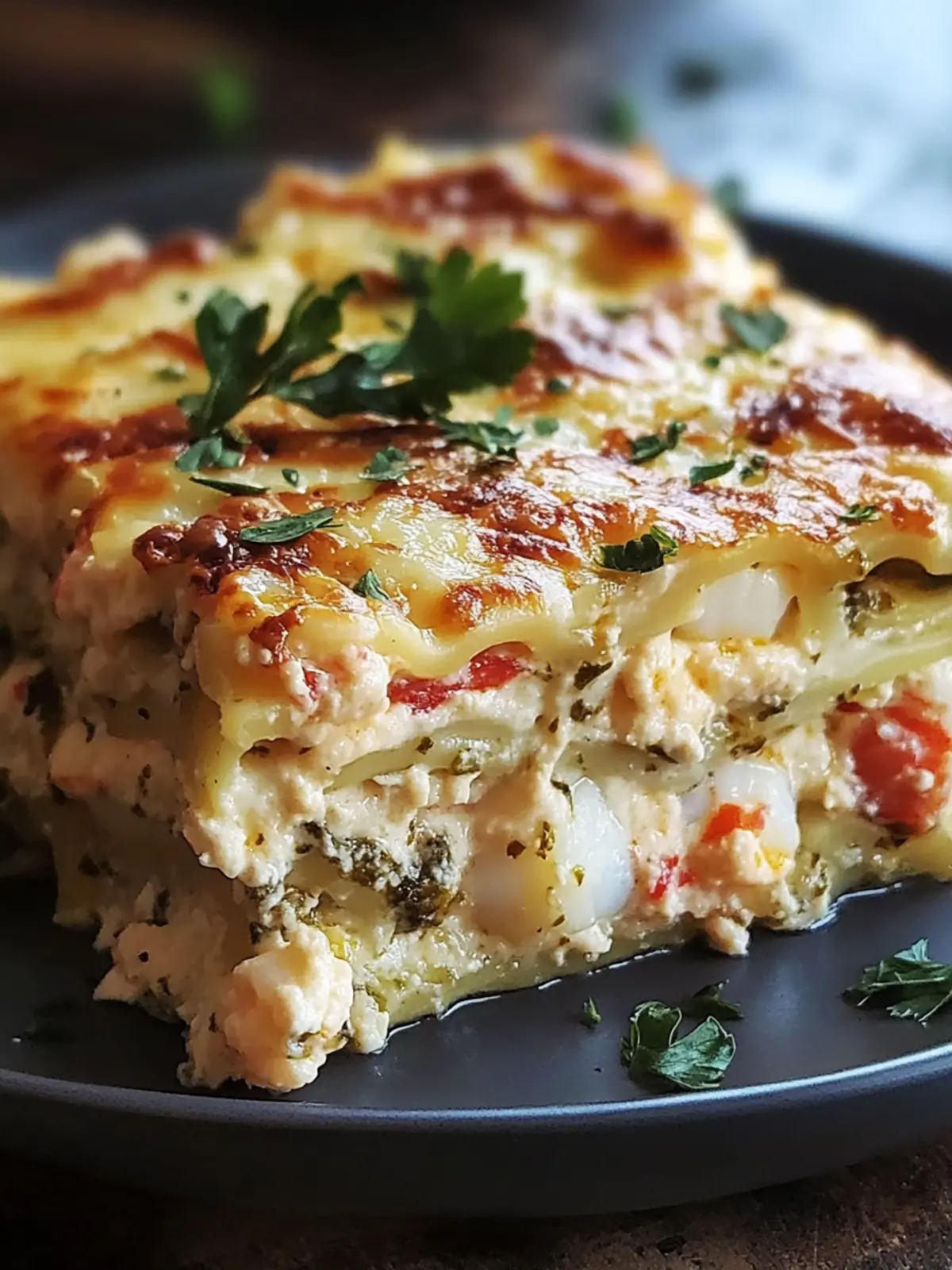 Creamy Seafood Lasagna with Shrimp and Crab