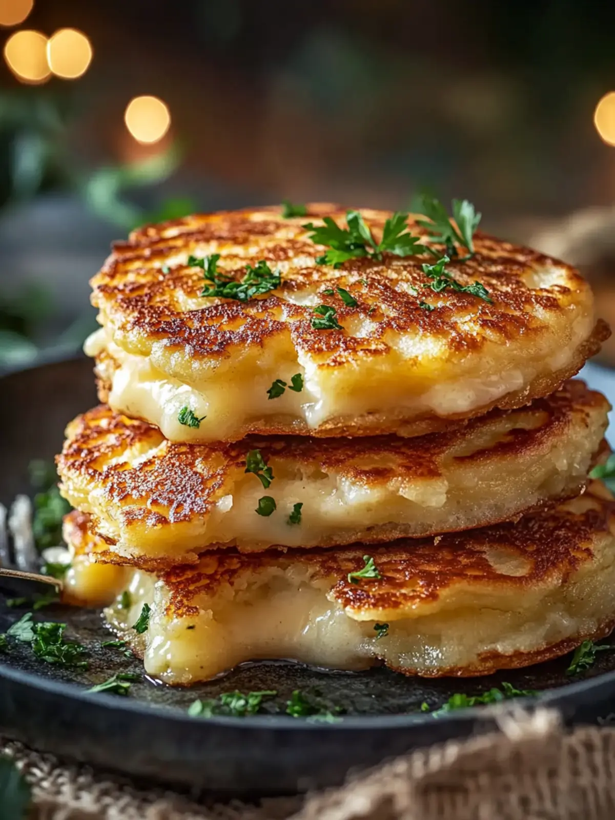 Crispy Potato Cheese Pancakes