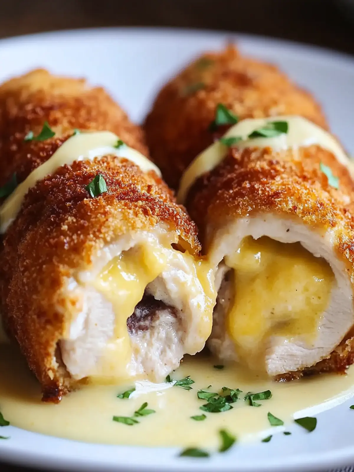 Chicken Cordon Bleu with Swiss Cheese Sauce
