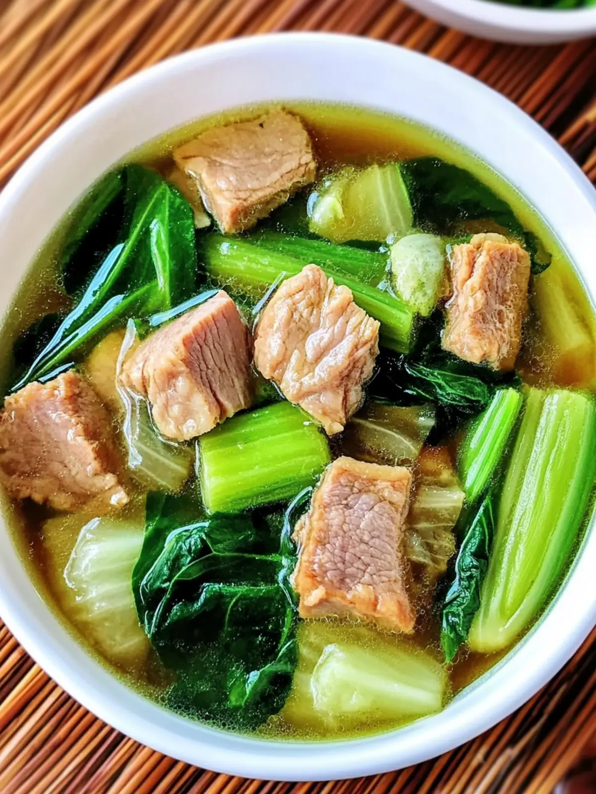 Bok choy soup with pork