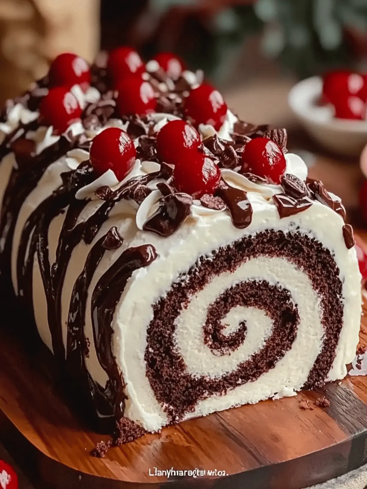 Elegant Black Forest Cake Roll