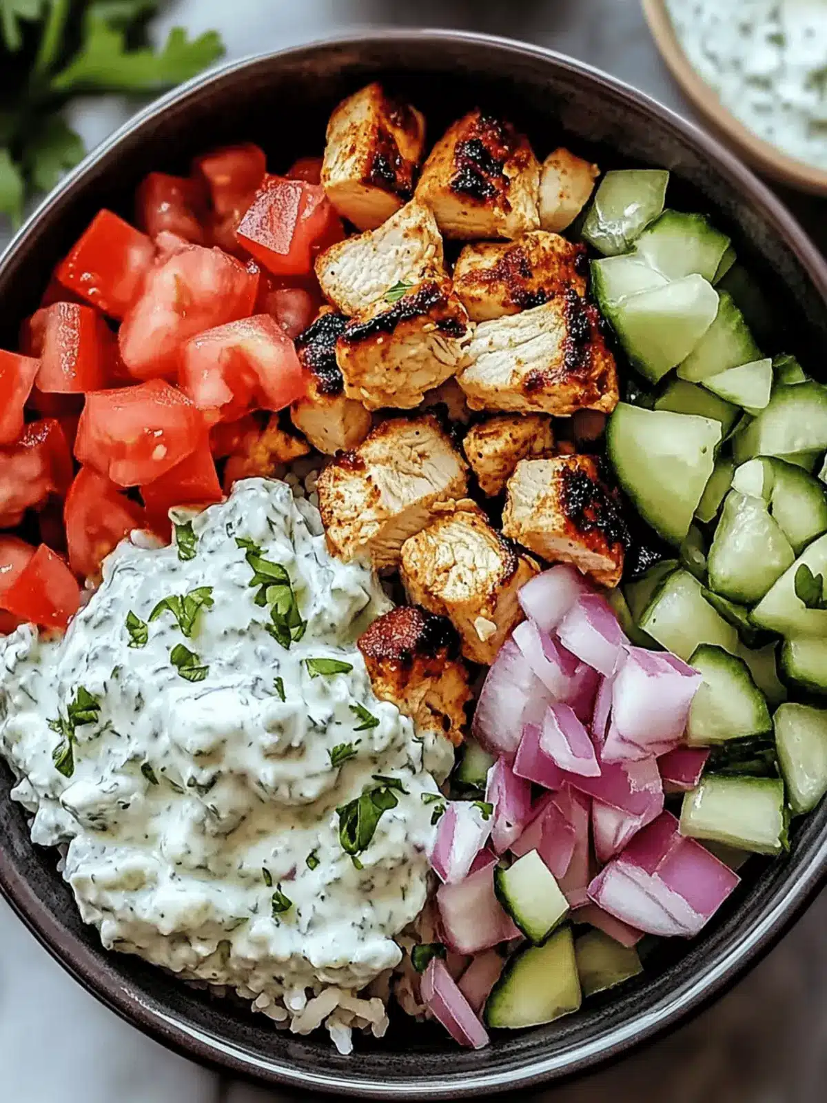 Chicken Gyro Bowls with Tzatziki Sauce