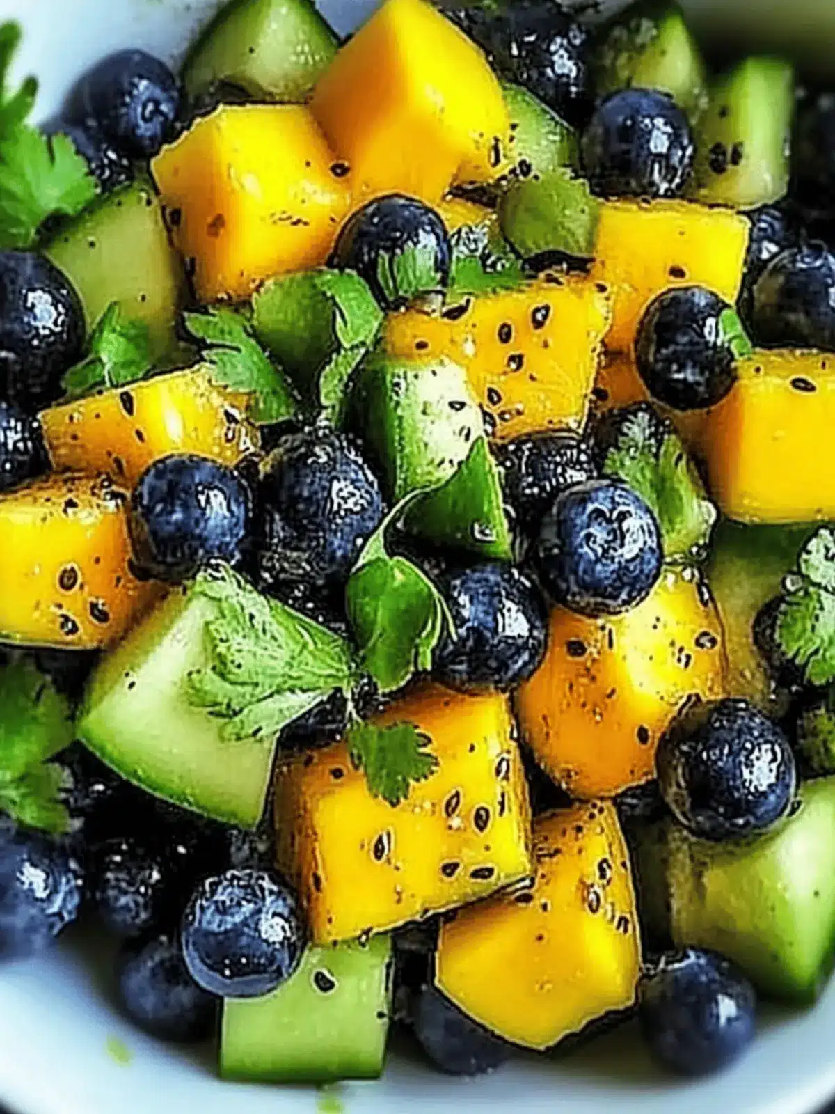 Mango Cucumber Salad with Blueberries and Avocado