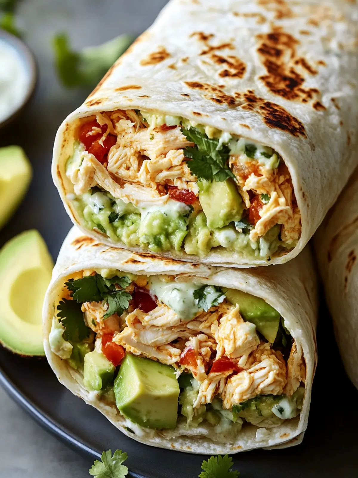 Chicken Avocado Ranch Burritos