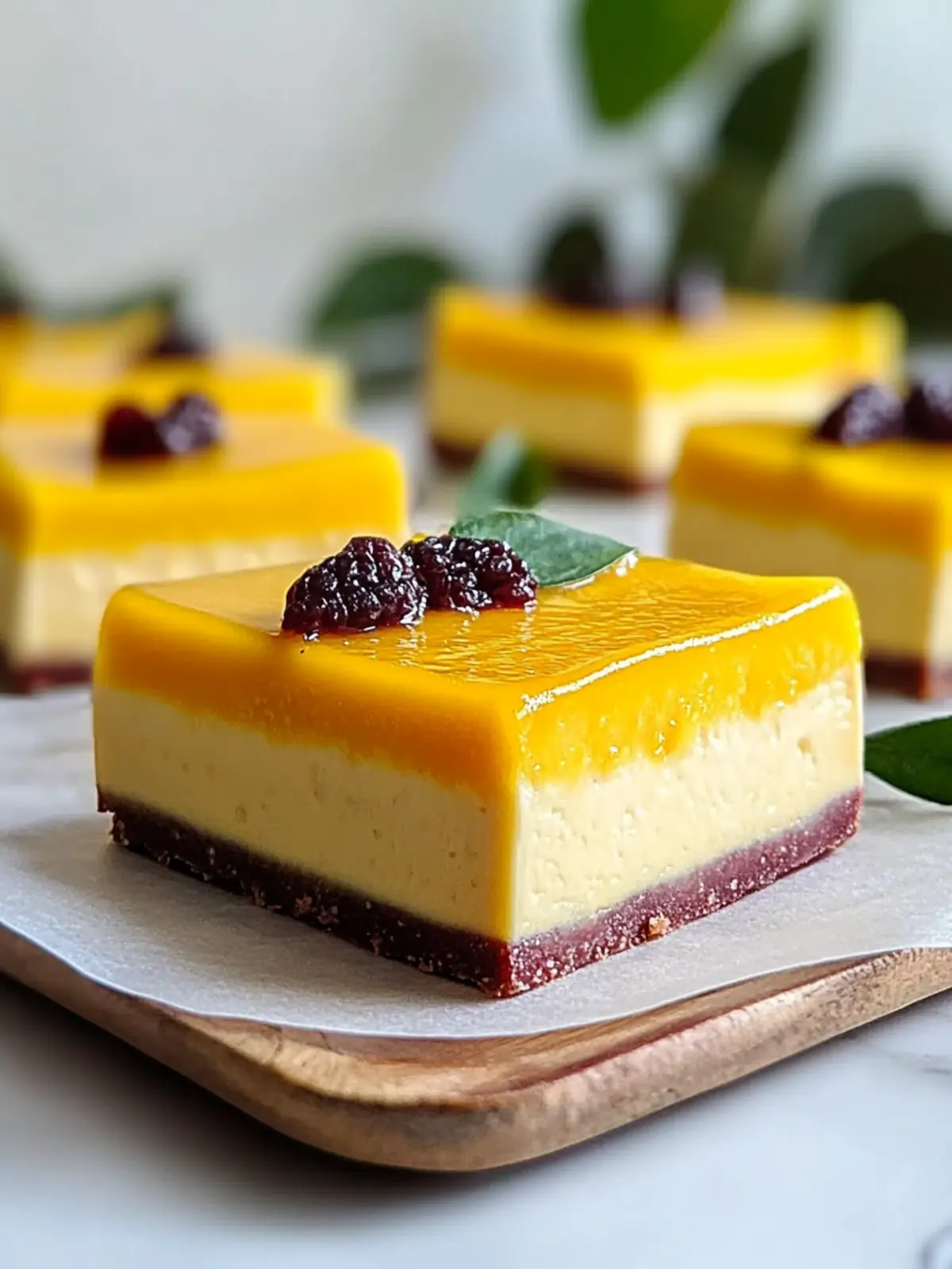 Vegan Mango Cheesecake Bars