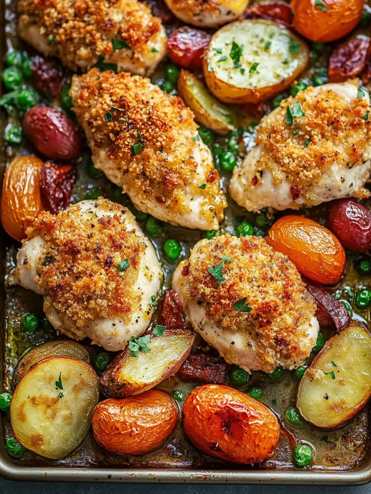 Parmesan Crusted Chicken Sheet Pan Dinner