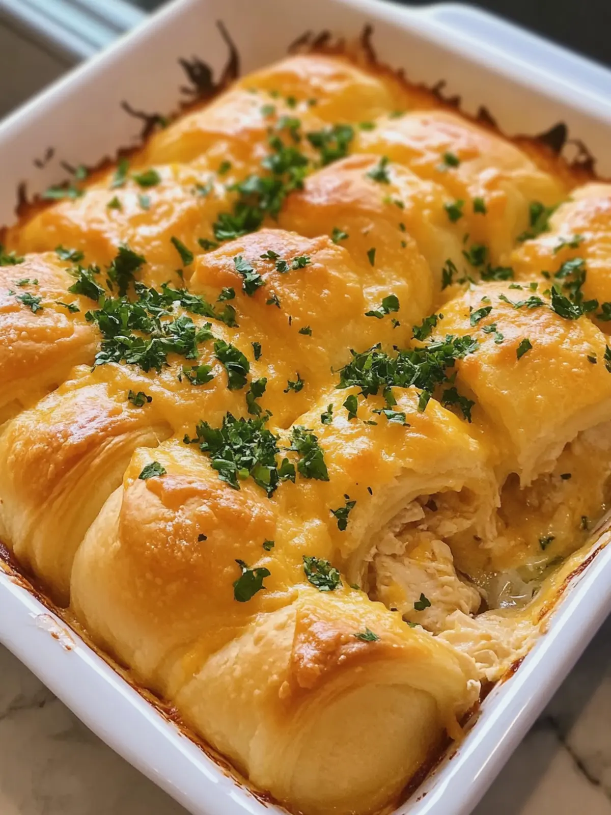 Cheesy Chicken Crescent Roll Bake