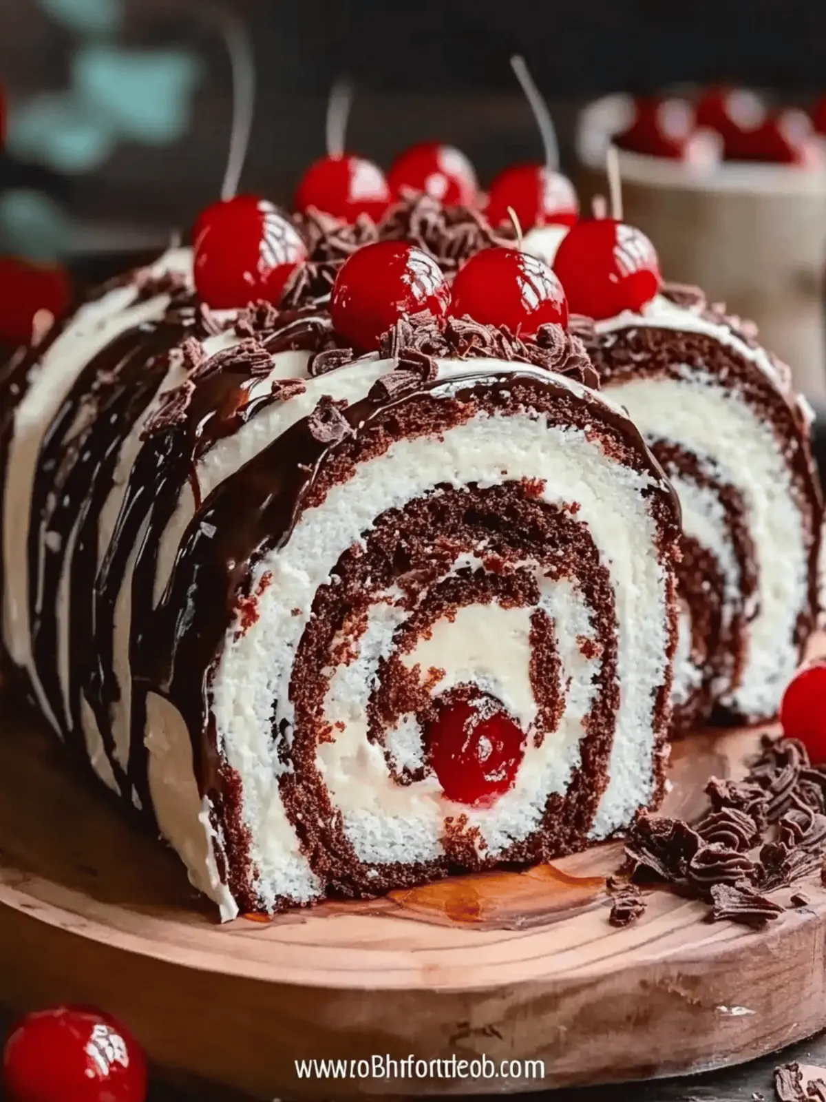 Elegant Black Forest Cake Roll