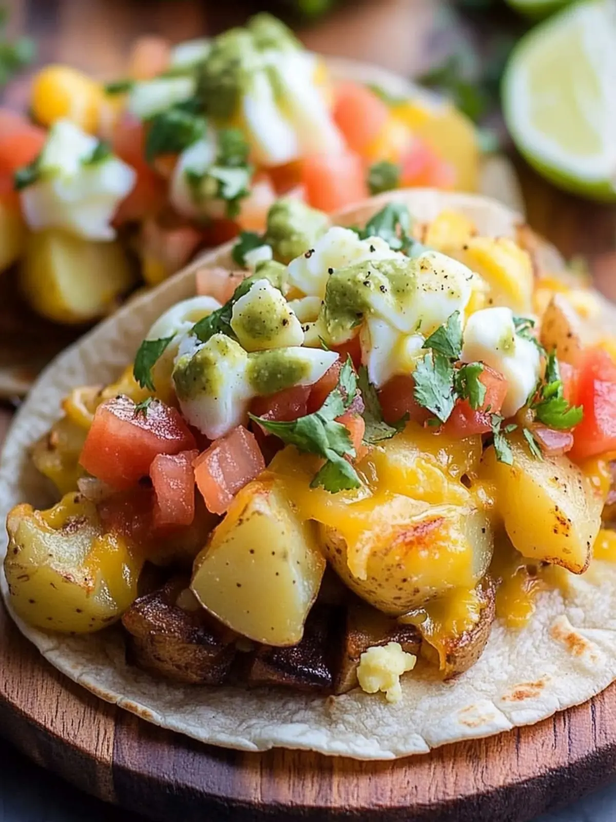 Potato, Egg, and Cheese Breakfast Tacos