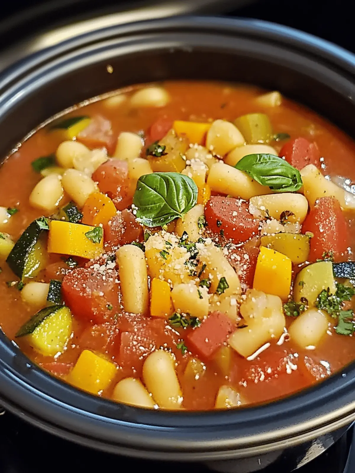 Easy Slow Cooker Vegetable Minestrone