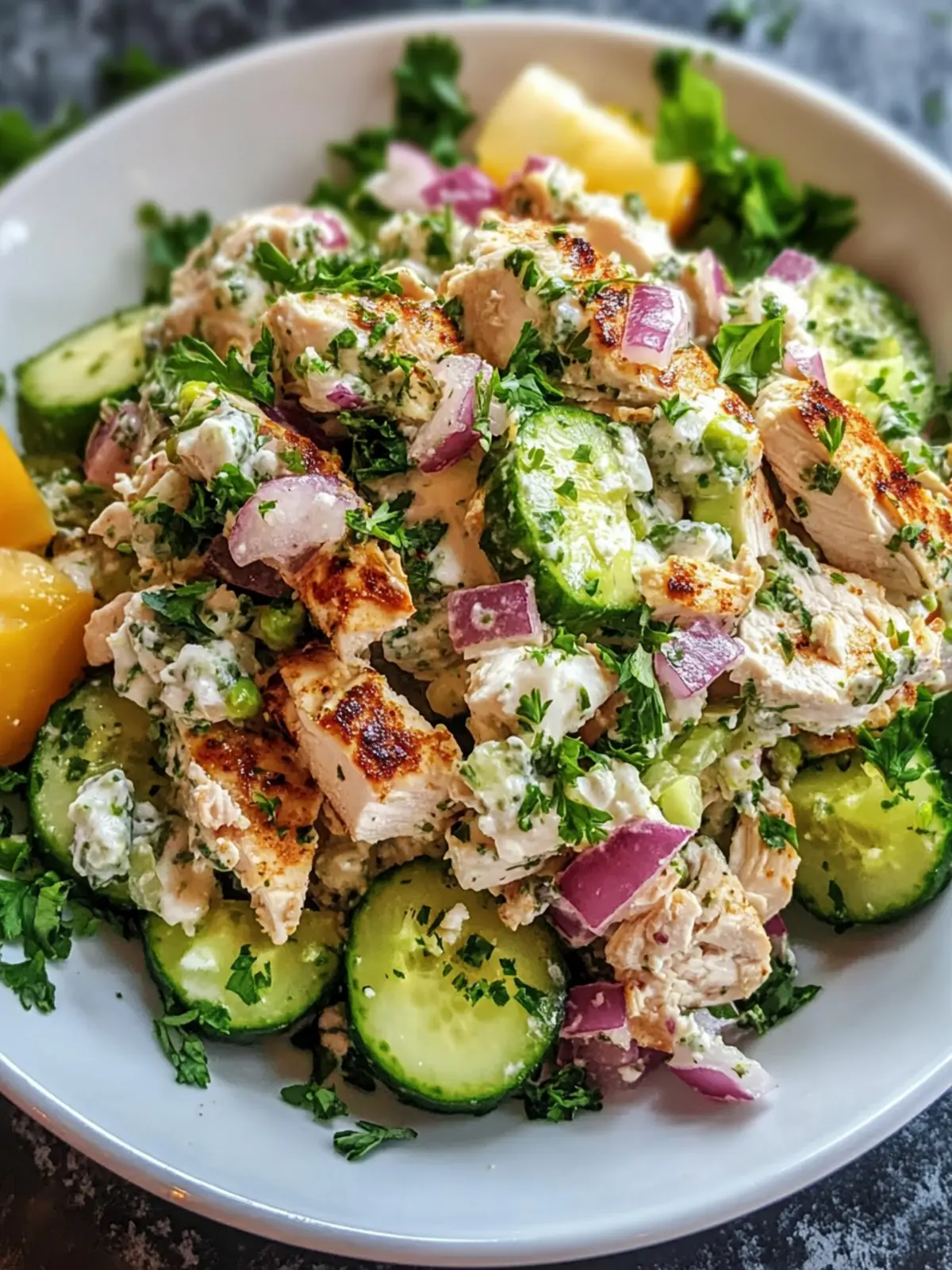 High Protein Chicken Salad with Cottage Cheese