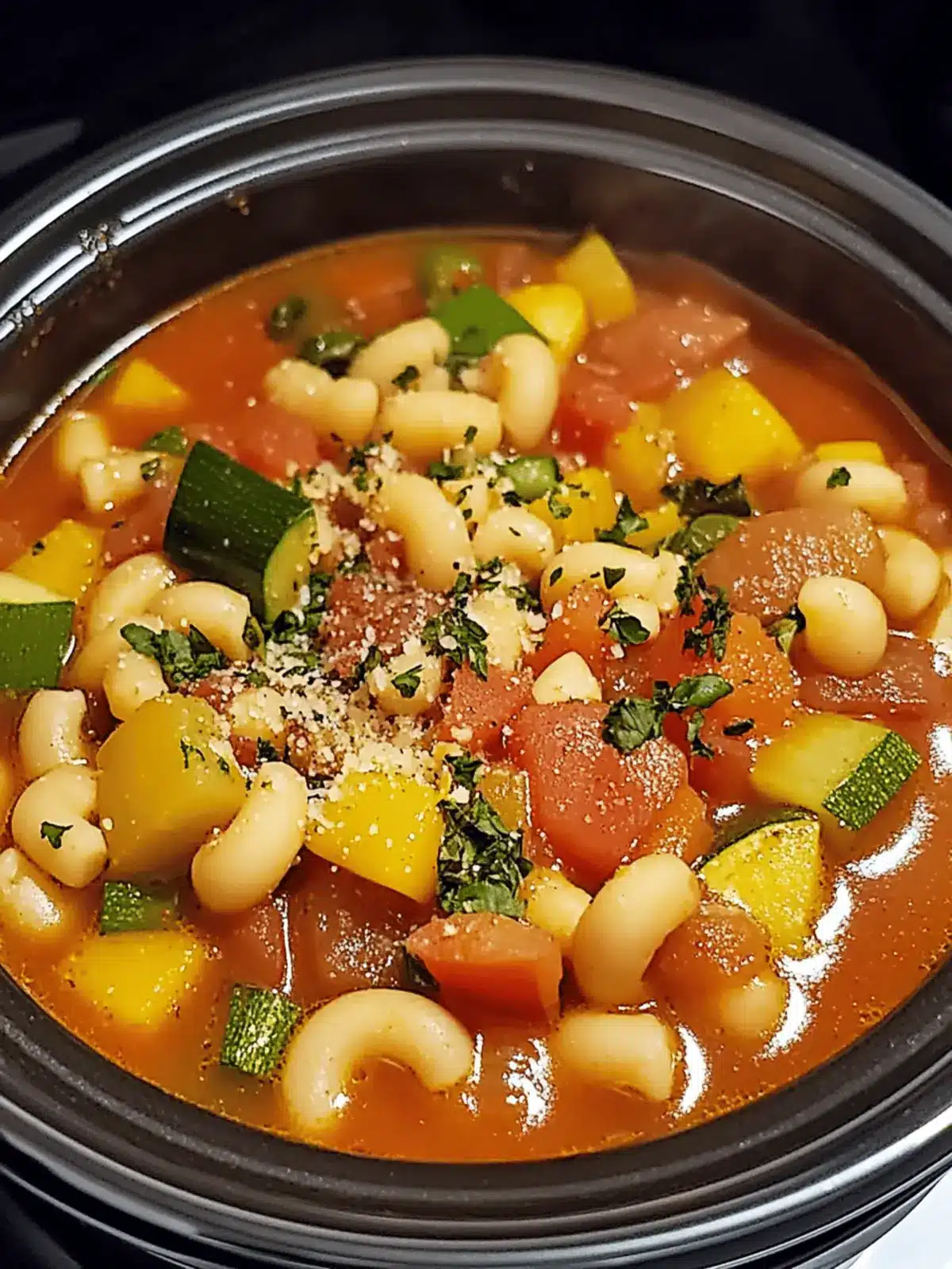 Easy Slow Cooker Vegetable Minestrone