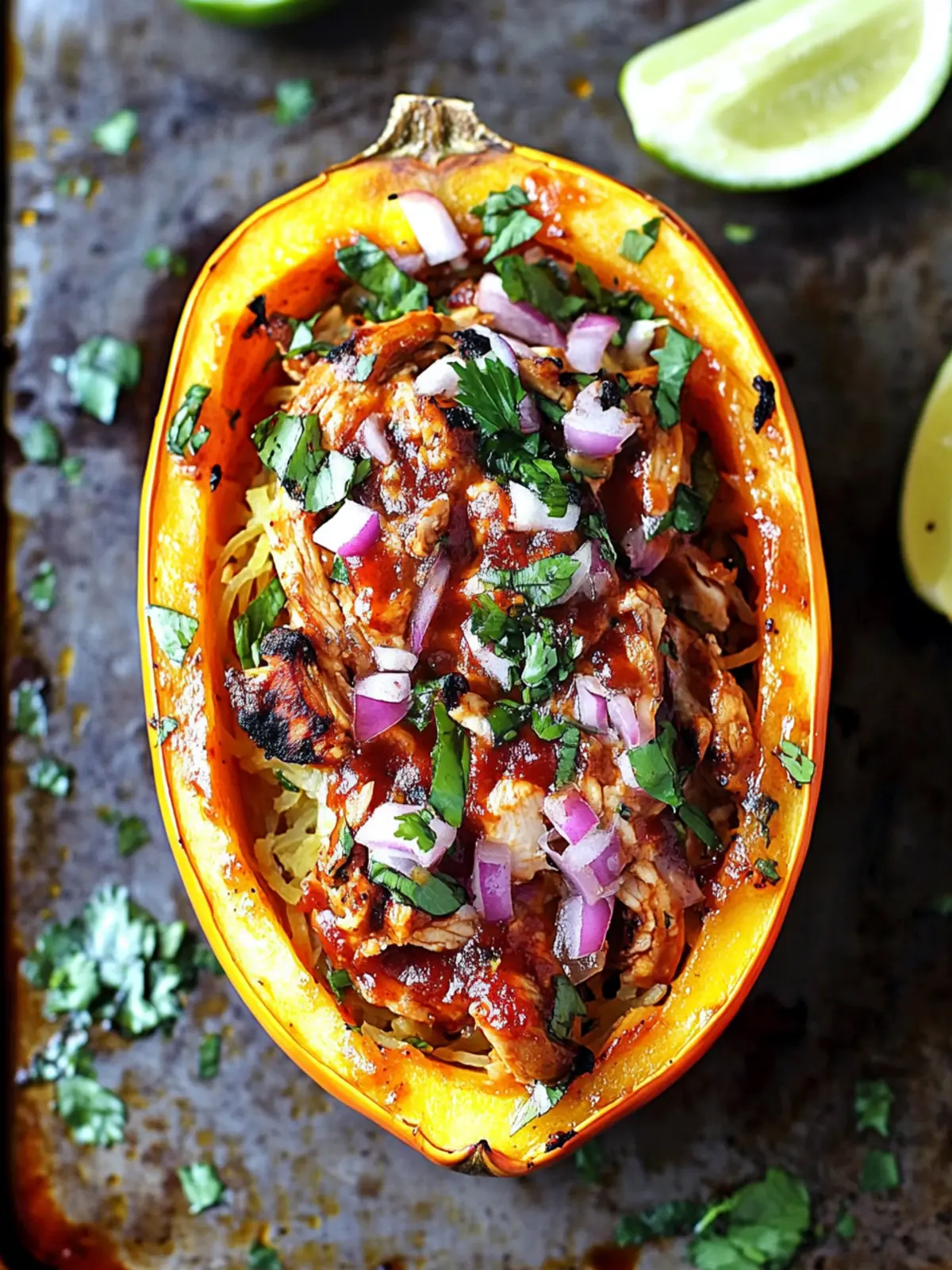 Barbecue Chicken Stuffed Spaghetti Squash