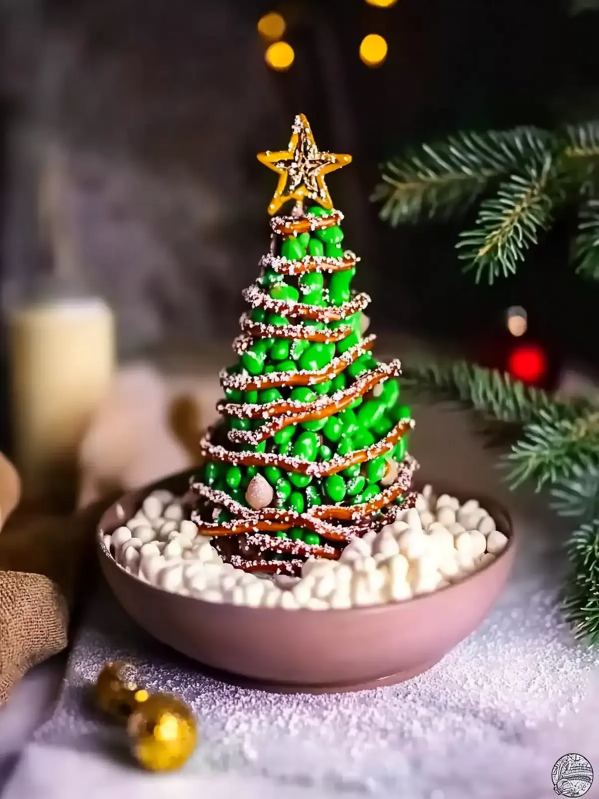 Chocolate Pretzel Christmas Tree