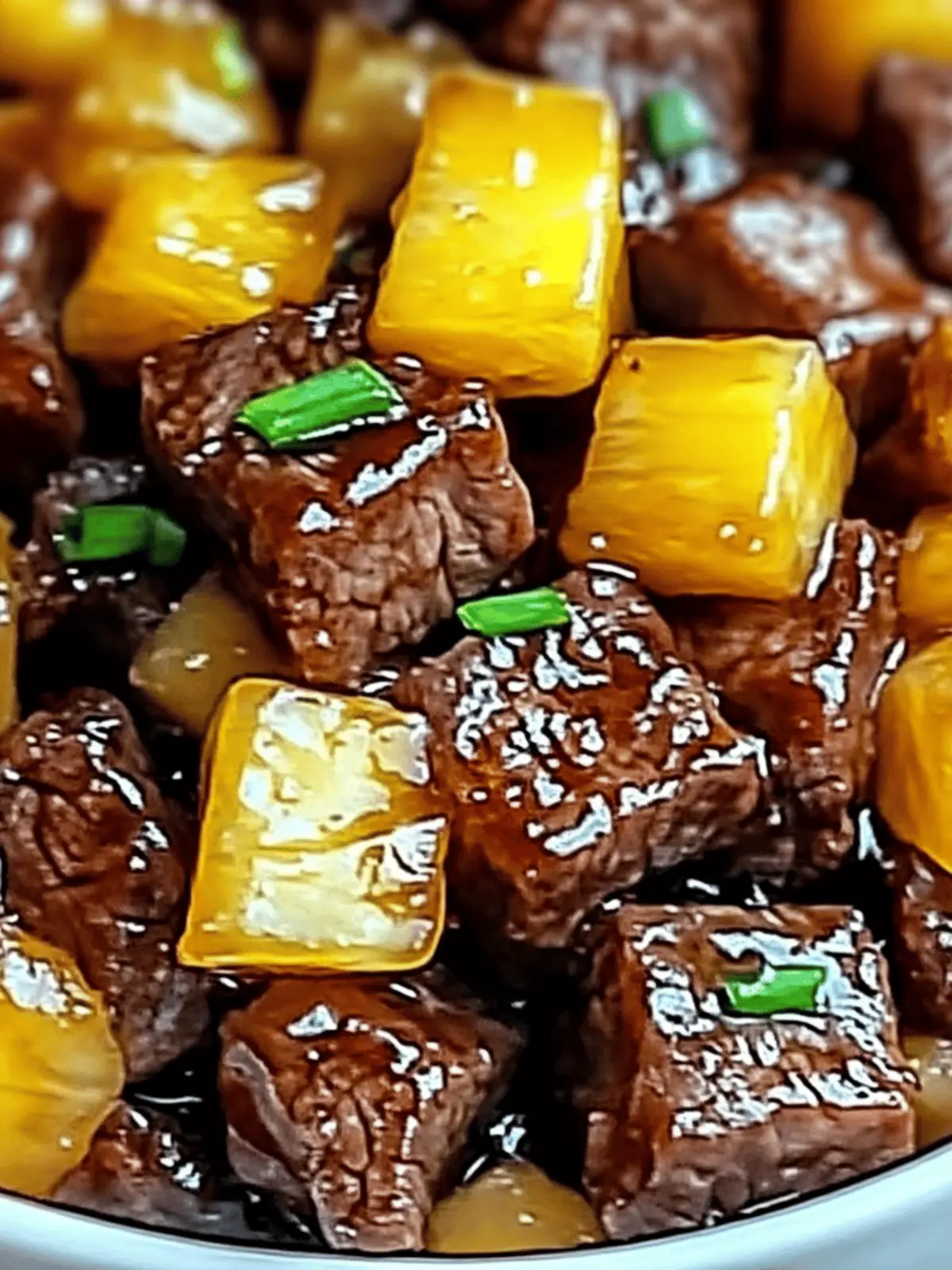 Sticky Pineapple Brown Sugar Glazed Beef
