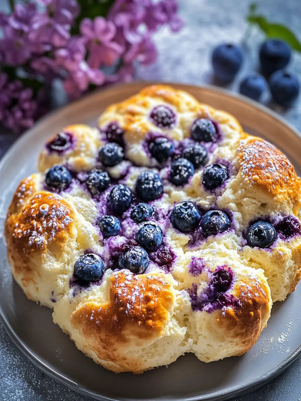 Fluffy Cottage Cheese Blueberry Cloud Bread