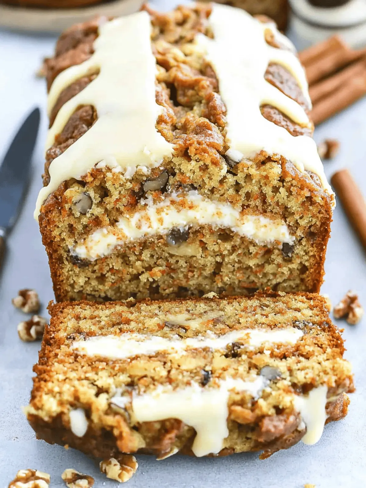 Heavenly Carrot Cake Loaf with Cream Cheese Filling Bliss 3 Carrot Cake Loaf with Cream Cheese Filling
