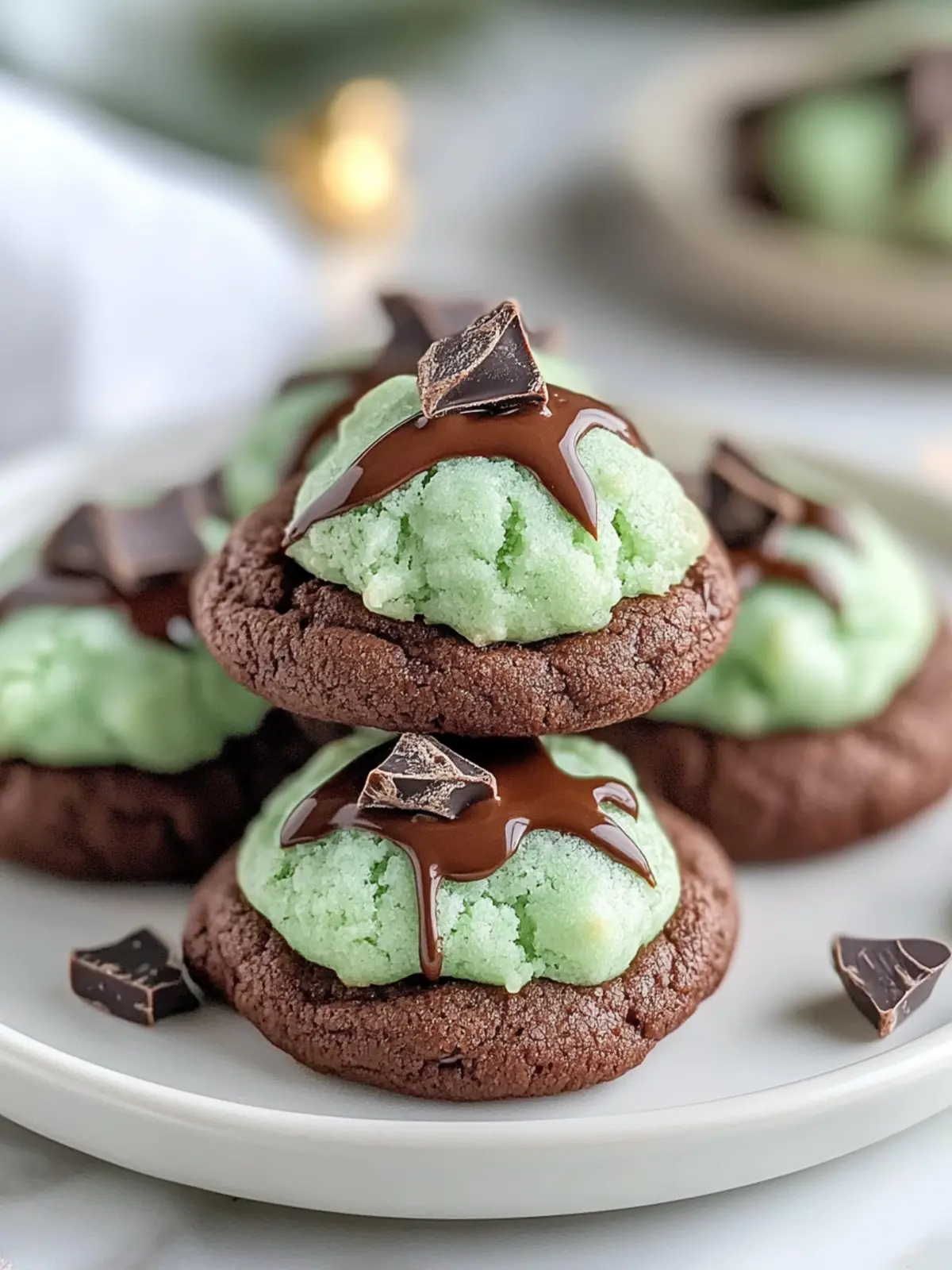 Mint Chocolate Kiss Blossom Cookies