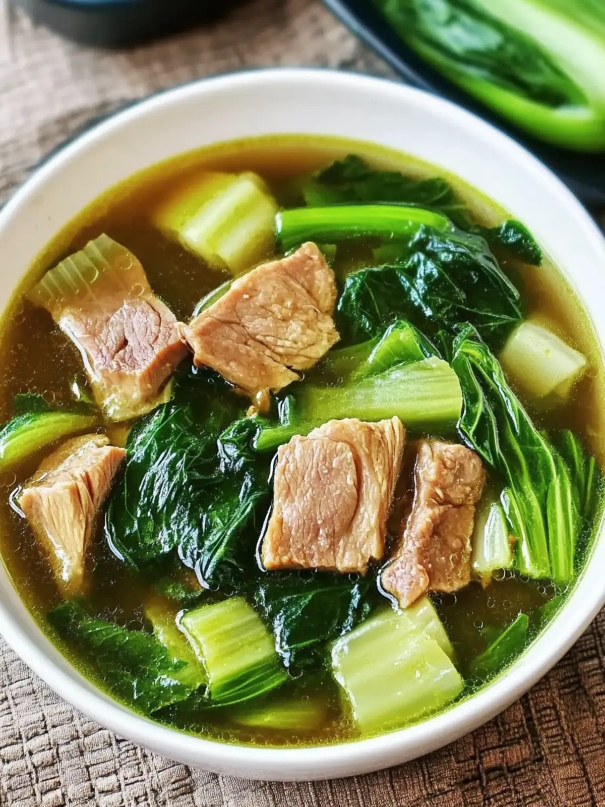 Bok choy soup with pork