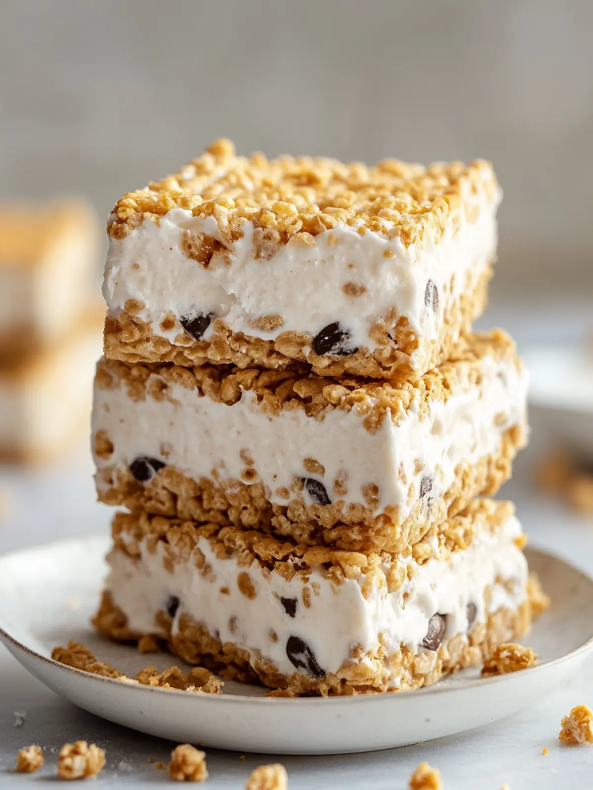 PB Rice Krispie Ice Cream Sandwiches