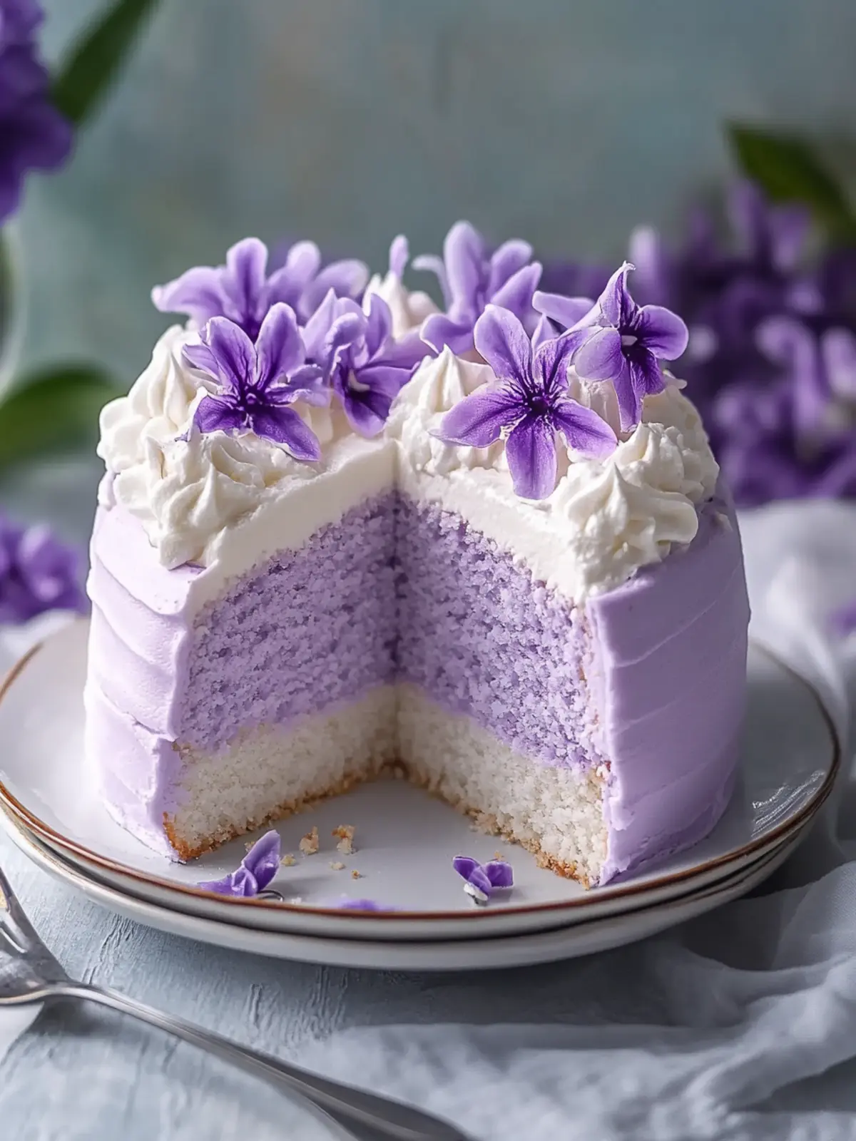 Fluffy Taro Ube Cloud Cake